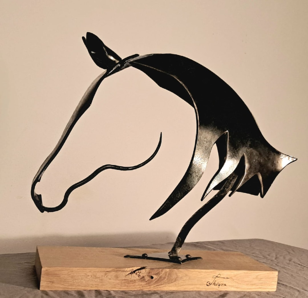 Wrought Iron Horse Head Sculpture / Horse Metal Sculpture Etsy