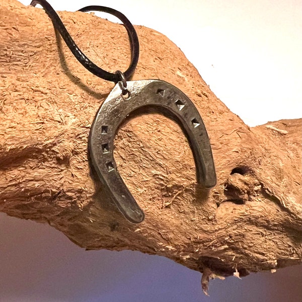 equestrian jewelry horseshoe art, horseshoe necklace, blacksmith hand forged gift, lucky gift