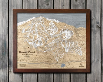 3D Beaver Creek, CO Ski Trail Map | Wooden Engraved Ski Maps, Skiing Art, Ski Slope Map Art, Cabin Décor,  Gifts for Skiers