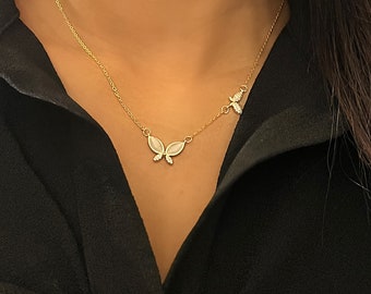 Dainty 18k Gold Plated Butterfly Necklace | Butterfly Necklace | Valentine's Gifts For Her | Minimalist Necklace | Pendant Necklace |Vintage