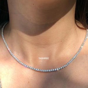 9.50 Carat Round Lab Grown Diamond Tennis Necklace Set In White Gold VVS-VS Clarity D/E Color Lab Diamond Necklace Free Certification