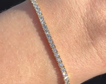 4.06 CT Round Lab Grown Diamond Tennis Bracelet Anniversary Gift for Mother, Wife Birthday Gifts Diamond Tennis Bracelet For Women Gifts