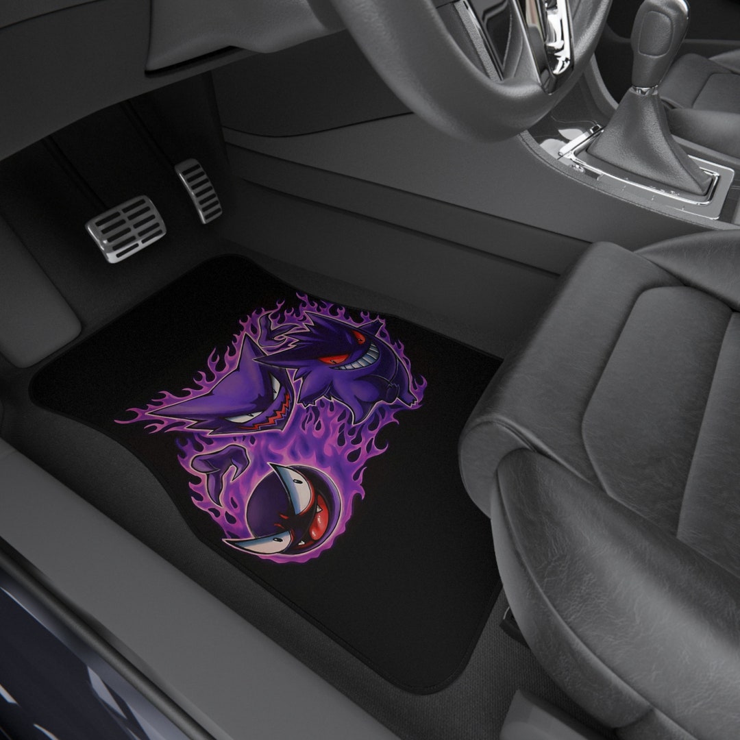 Anime Car Mats Black Front Car Floor Mats Set Ghost Anime Car Etsy