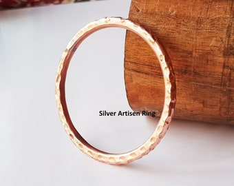 Solid Pure Copper Bangle Bracelet, Solid Copper Stacking Bangle,  Handmade Hammered & Healing Arthritis Copper Bangle, Bridesmaids Gift