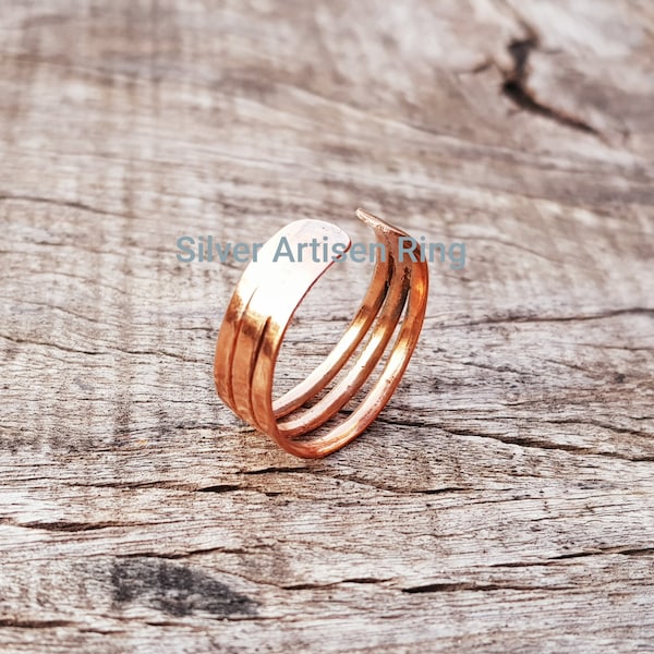 Copper Cuff ring,100 % pure Handmade Heavy ring ,Arthritis Lore, Anti-viral, Men Women,Copper Stackable Ring,Copper Art Ring, Gift For Her