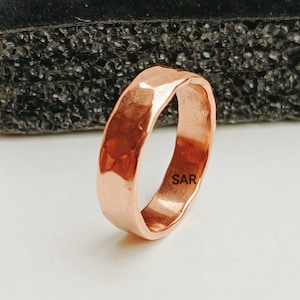 Pure Copper Band Ring, Hammered Design Ring, Ring For Women Or Men Ring, Handmade Ring, Thick Copper Ring, Copper Jewelry, Gift Ring.