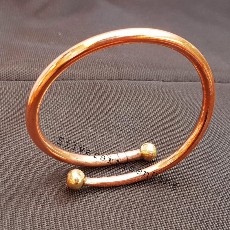 Solid Copper,brass Ball Cuff Adjustable Bracelet, Handmade Bracelet