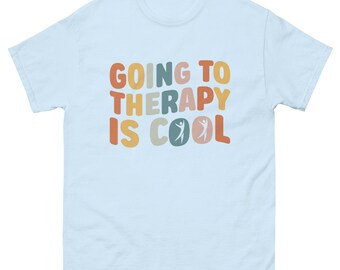 Zur Therapie gehen ist cool | Psychische Gesundheit T-Shirt | Therapeut Shirt | Groovy Mental Gesundheit Shirt | Vintage psychische Shirt | Hippie-Hemd
