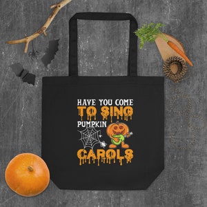 Pumpkin Tote Bag, Halloween Tote Bag, Retro Fall Tote Bag, Fall Tote Bag, Halloween Carol Bag,