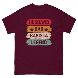 Husband Dad Barista Legend | Coffee lovers T-Shirt | Fathers day gift | Retro coffee shirt | Gift for coffee lover
