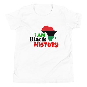 Kids Black History Month shirt | I am Black History Tee | Youth Short Sleeve T-Shirt