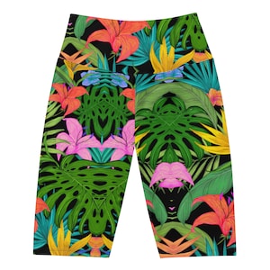 Abstract floral Biker Shorts | High Waisted women&#39;s workout clothes