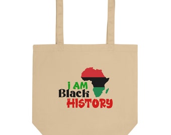 Mes de la Historia Negra / Soy historia negra bolsa de mano ecológica / Bolsa de compras / Bolsa de mano ecológica