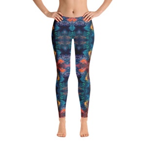 Abstract Tie dye Leggings | Women&#39;s workout tights | Women&#39;s loungewear