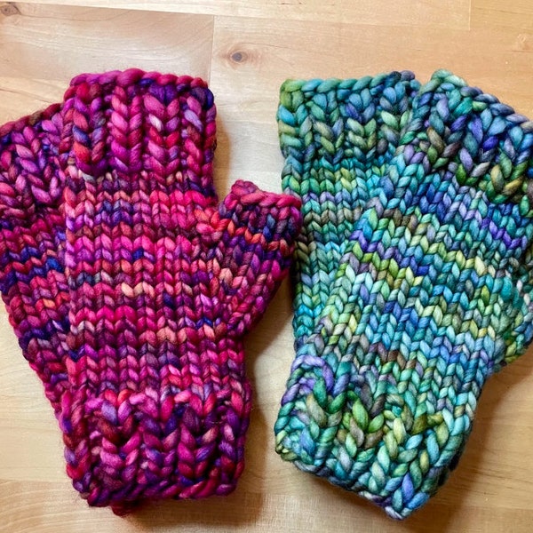 KNITTING PATTERN Fingerless Mittens, Handwarmers