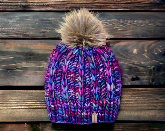 Nova Hat Hand Knit Merino Wool Hat Made to Order, Luxury Beanie
