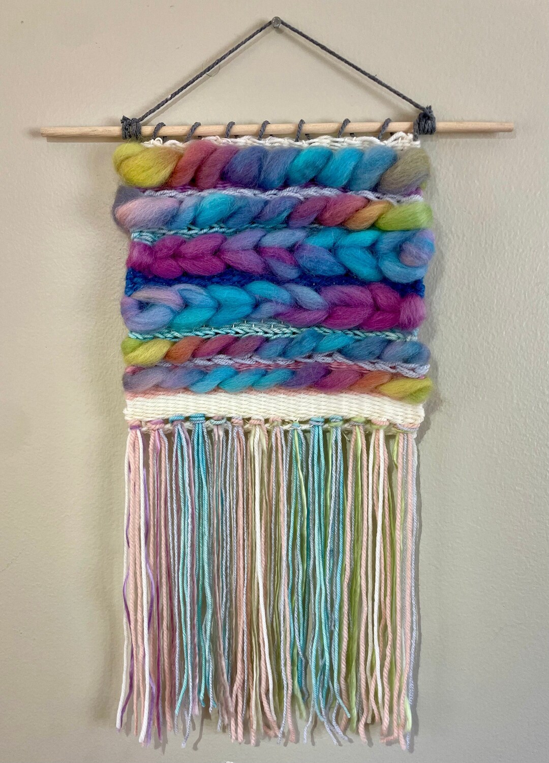 Woven Wall Hanging, Textured Wall Decor, Boho Hippie Decor, Nursery