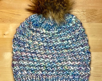 Ready to Ship Hand Knit Luxury Merino Wool Hat Beanie