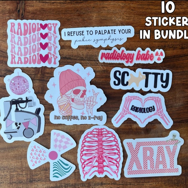 Radiology Girly Bundle Sticker pack, Xray Sticker, Sticker, CT sticker, Radiation Sticker, hospital Staff, Radiology Student, Rad Tech