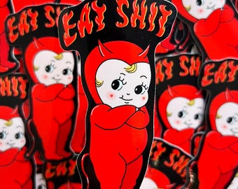 Devil Kewpie Vinyl Sticker