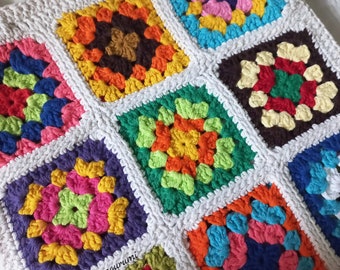 Bolso de crochet patchwork colorido, bolso de punto patchwork, bolso de verano, bolso boho, moda boho, bolso de regalo, bolso hecho a mano, bolso tote