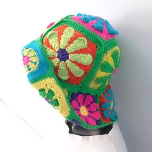 Custom order, big crochet daisy flower bucket hat, couple gift, gift for her, crochet bucket hat, crochet accessories, crochet summer hat zdjęcie 7