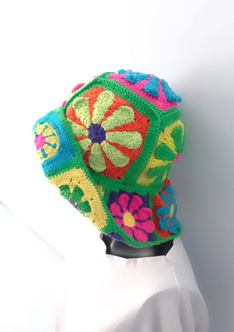 Custom order, big crochet daisy flower bucket hat, couple gift, gift for her, crochet bucket hat, crochet accessories, crochet summer hat zdjęcie 7