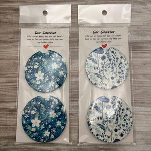 Car coasters, floral car coasters, aesthetic car coasters, cute girly car coasters