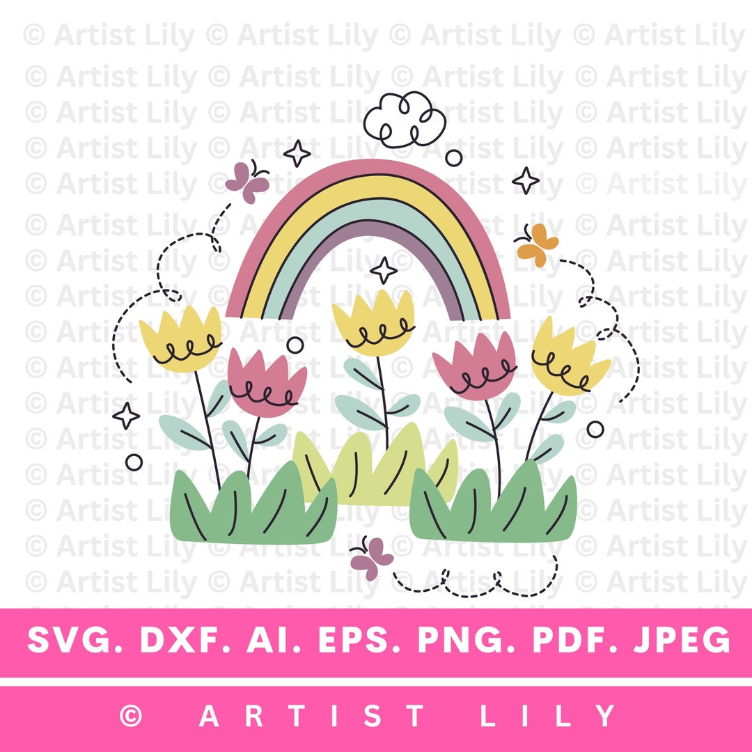 Tulips Svg, Flower Svg, Clipart & Image Files, Floral Clipart