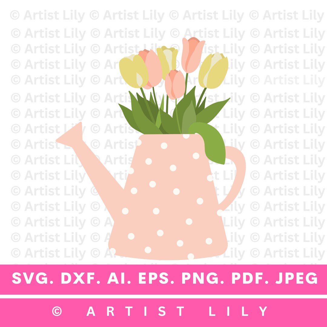 Tulips Svg, Flower Svg, Clipart & Image Files, Floral Clipart