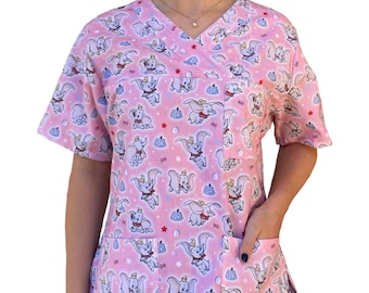 DUMBO SCRUB TOP. 100% Cotton. For all Healthcare and Medical Professionals (Nurses, Doctors, Dentists & Vets).