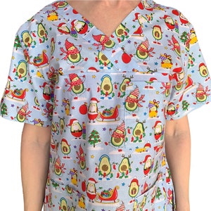 Holiday scrub tops sales cheap
