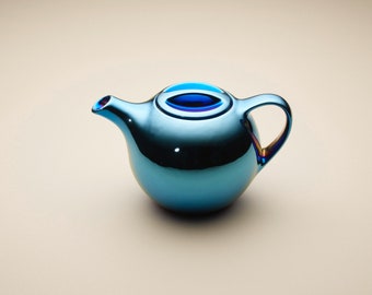 Handmade Teapot 'AURORA' | Porcelain Titan Blue | 0,8 liter = 4 persons | scratch-resistant | dishwasher-safe | drip-free pouring...