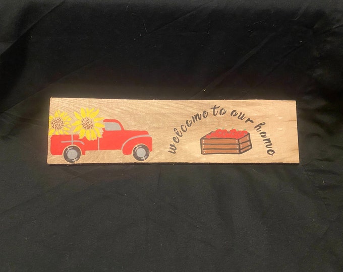 Hand Painted Welcome Home Wooden Sign