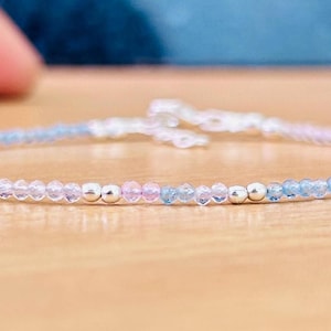 Fertility Bracelet with Rose Quartz Moonstone Aquamarine, Pregnancy Gift, Fertility Crystals Bracelet for Women, Christmas Gifts
