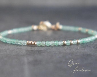 Green Aventurine Bracelet, Good Luck Bracelet, Gemstone Bracelets for Women, Gifts for Her, christmas Gifts