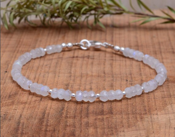 Moonstone Bracelet With Rose Gold Filled or Sterling Silver