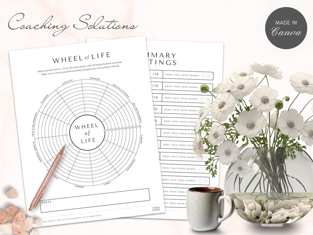 Wheel of Life Worksheet INSTANT DOWNLOAD Coaching - Etsy