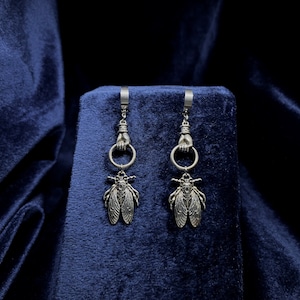 Handmade Stainless Steel Held Death Moth Earrings • Avante Garde Earrings Dangle • Unique Jewelry Gift