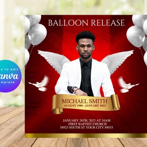 Instagram Balloon Release flyer, Instagram memorial flyer