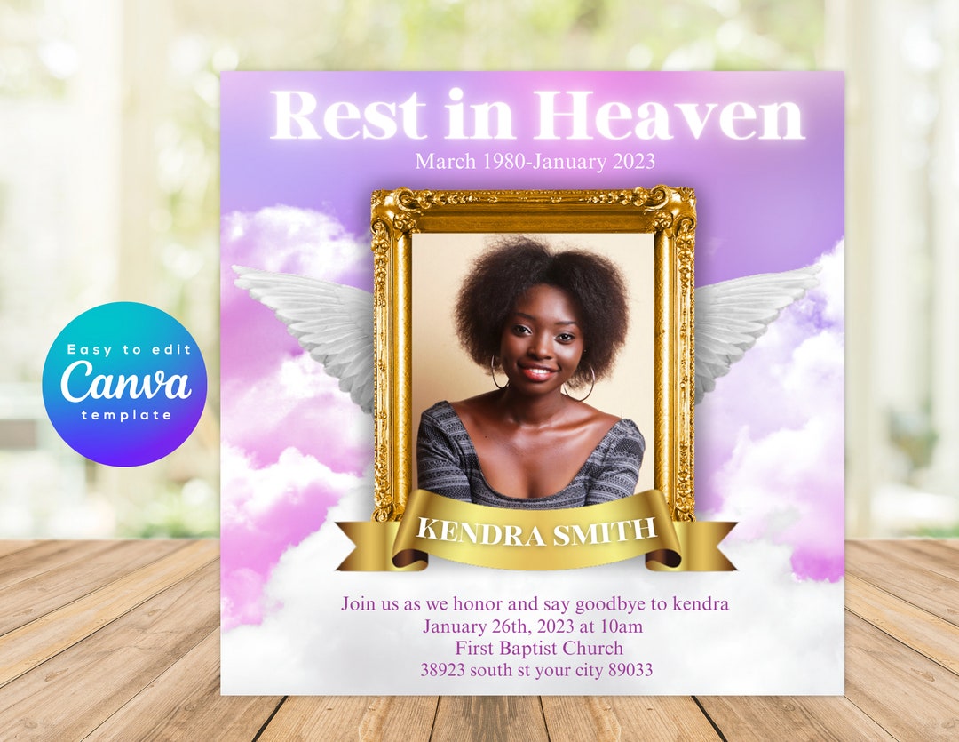 Memorial Flyer Announcement for Instagram Funeral Flyer Etsy
