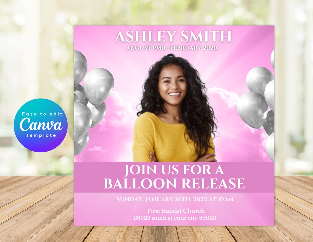 Instagram Memorial Flyer, Instagram Balloon Release Flyer Etsy