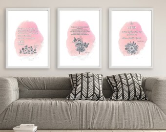 Bible Verse Wall Art, Psalm 23 Art, Bible Verse, Bible Wall Art, Religious Gift, Psalms Wall Art Printable Instant Download Bible verse art