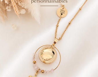 Collana a forma di tartaruga placcata in oro per la gravidanza, per donne incinte, mini US, pietra naturale