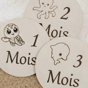 12 cartes étape Bébé thème La mer