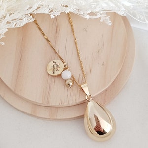 Pregnancy bola drop necklace pregnant woman future mother editable engraving