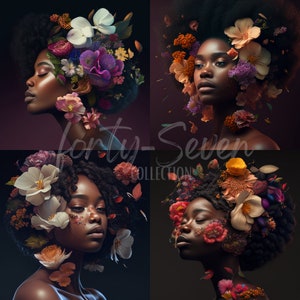 Floral Afro Divas Black Girl Magic Digital Download