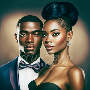 Black Love Digital Image Couple