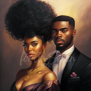 Black Love Digital Image Couple