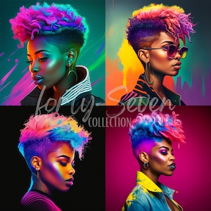 Colorful Short Do&#39;s Fashionistas Digital Download ~ 4 Separate Images